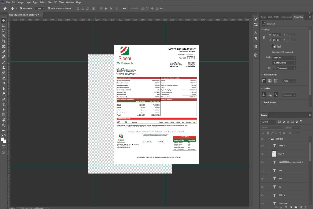 Modèle Word et PDF de relevé hypothécaire SIPEM Banque Madagascar template Modèle Word et PDF de relevé hypothécaire SIPEM Banque Madagascar template